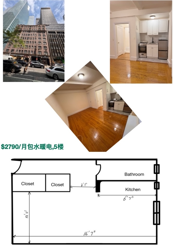Ms-* 纽约曼哈顿中央车站附近整套统舱2790/月